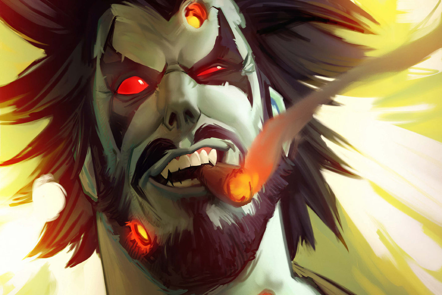 Lobo Dc Comics Smoking Cigar Comic Book Poster Print Wall Art