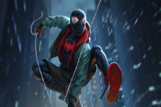 Miles Morales Spider Man Superhero Comic Book Poster Print Wall Art