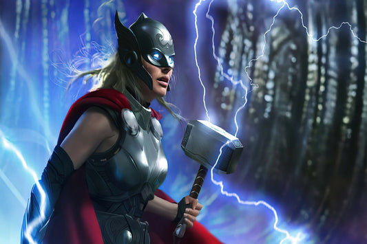 Jane Foster Thor Hammer Lightning Comic Book Poster Print Wall Art