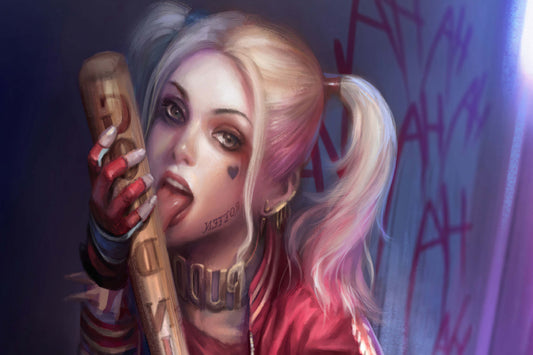 Harley Quinn Baseball Bat Comic Book Poster Print Wall Art