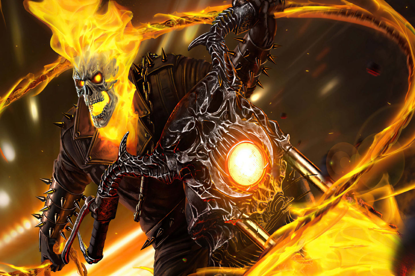 Ghost Rider Motorcycle Marvel Comic Book Poster Print Wall Art