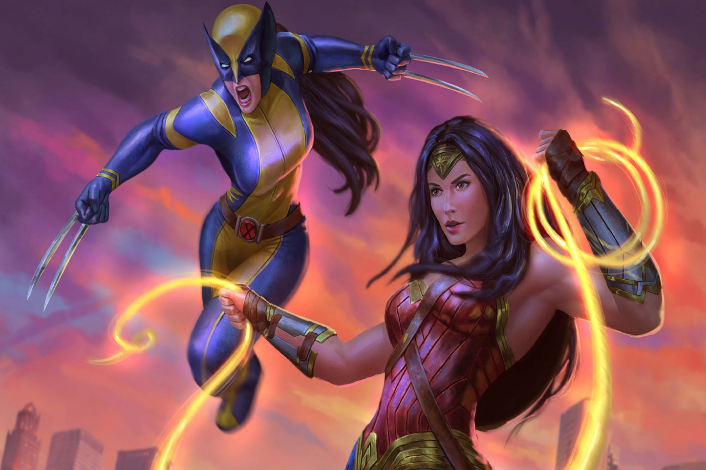 Wonder Woman And X 23 Girl Superheroes Comic Book Poster Print Wall Art