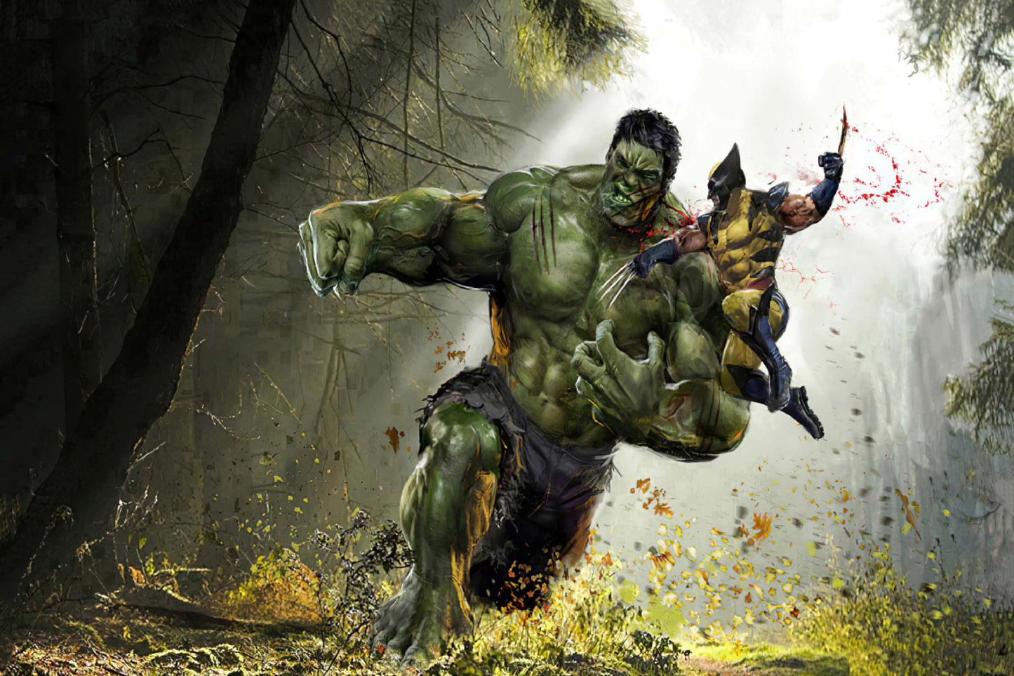 Wolverine Vs. Hulk Marvel Comics Comic Book Poster Print Wall Art