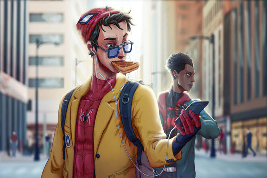 Spider Man Peter Parker Miles Morales Comic Book Poster Print Wall Art