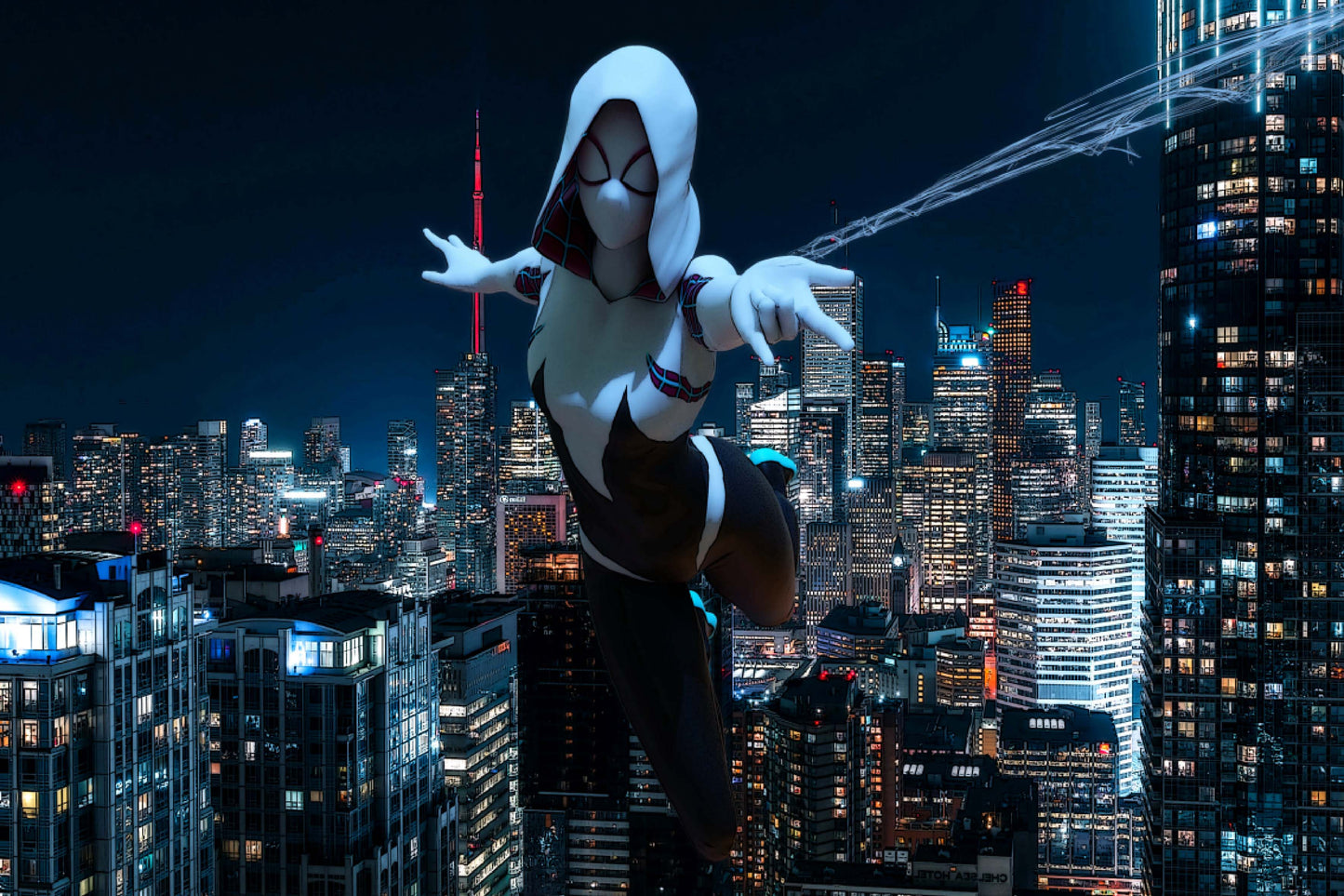 Spider Gwen Web Shoot Comic Book Poster Print Wall Art