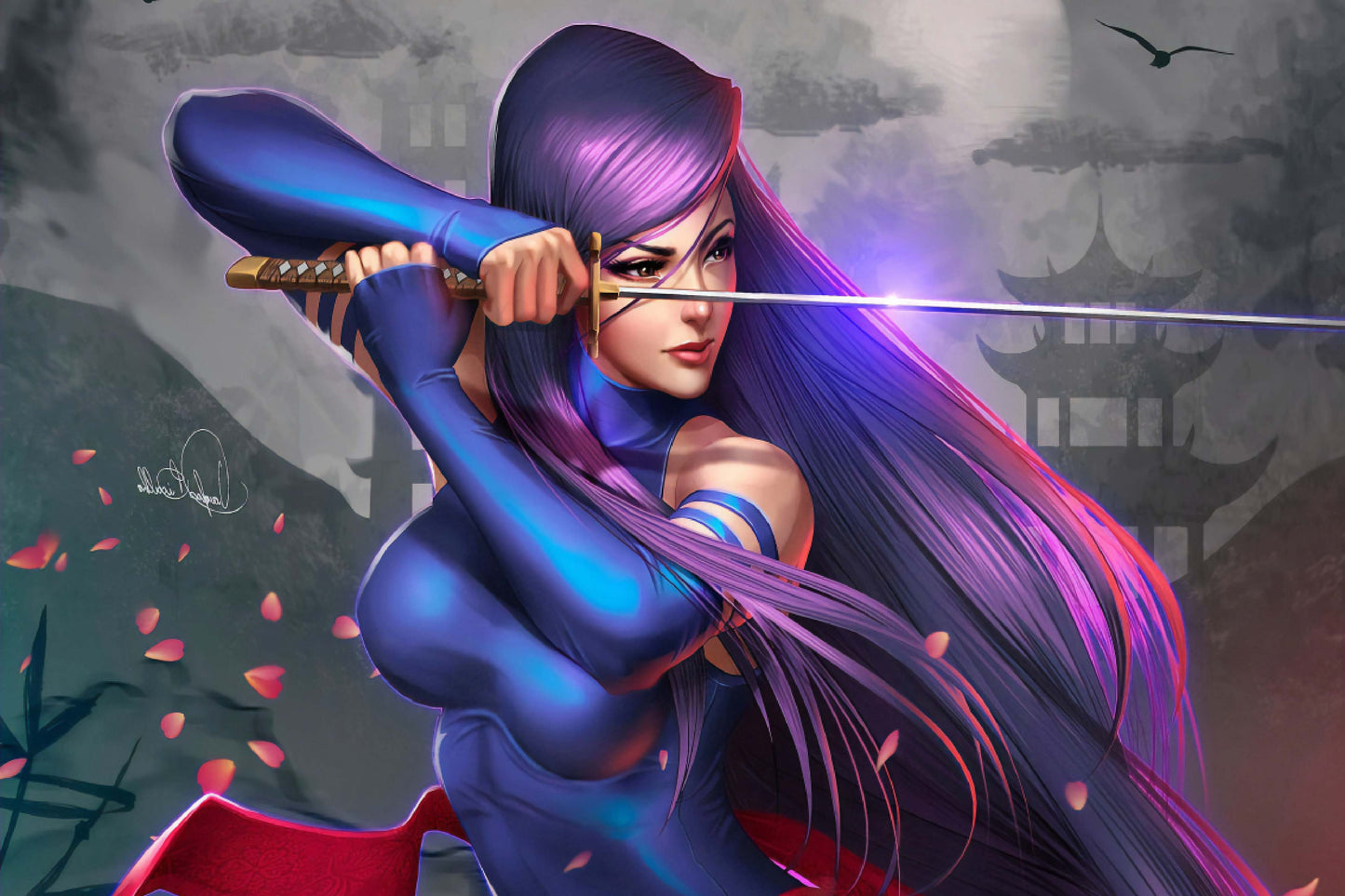 Psylocke Katana Marvel Comics Comic Book Poster Print Wall Art