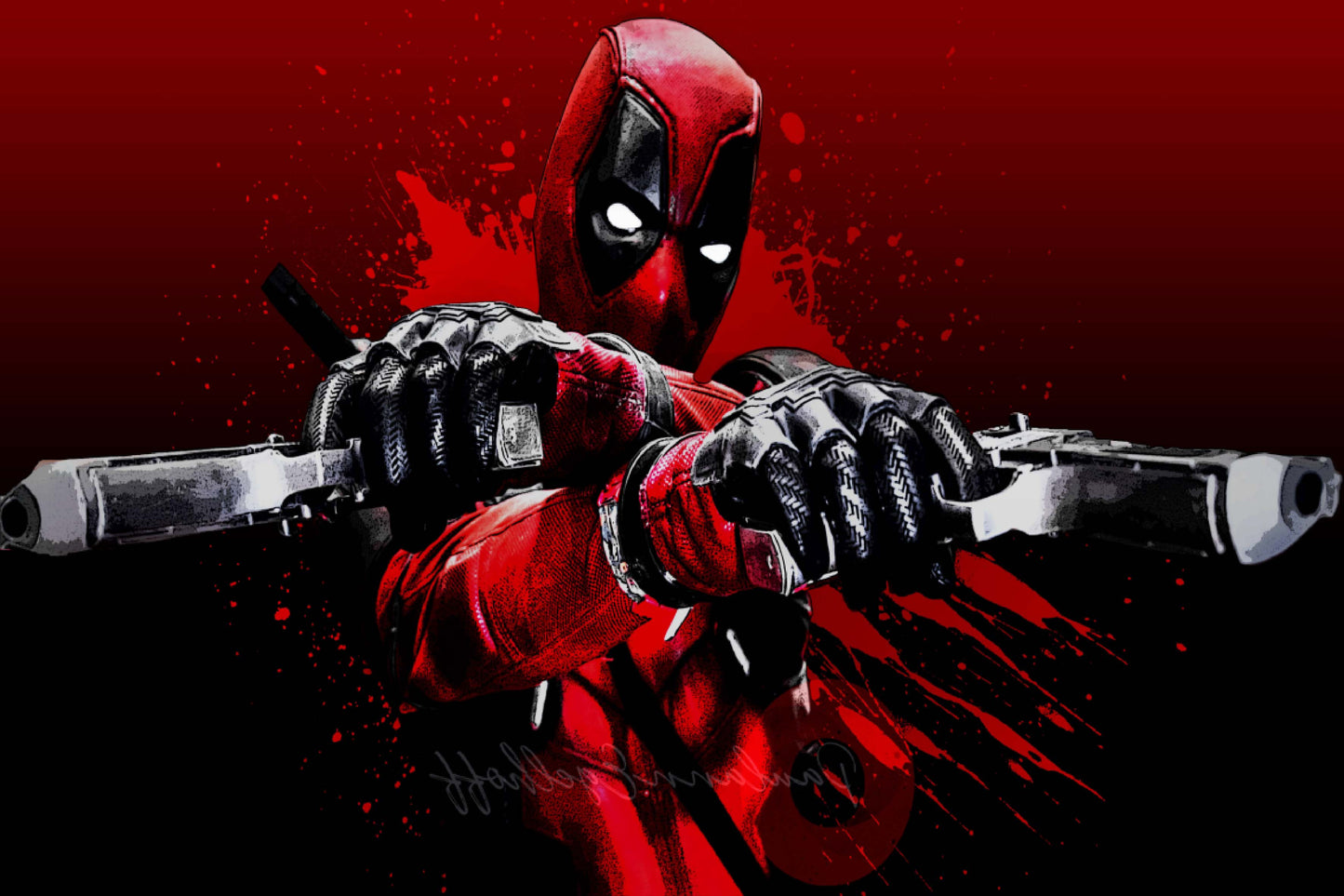 Deadpool Guns Marvel Anti Hero Comic Book Poster Print Wall Art