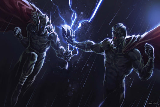 Superman Vs. Thor Marvel Dc Superheroes Comic Book Poster Print Wall Art