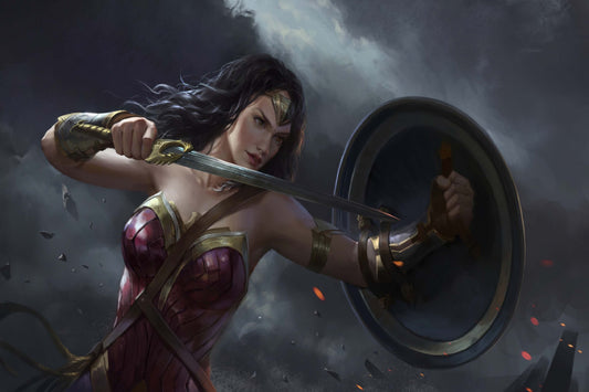 Wonder Woman Sword Shield Dc Superhero Comic Book Poster Print Wall Art
