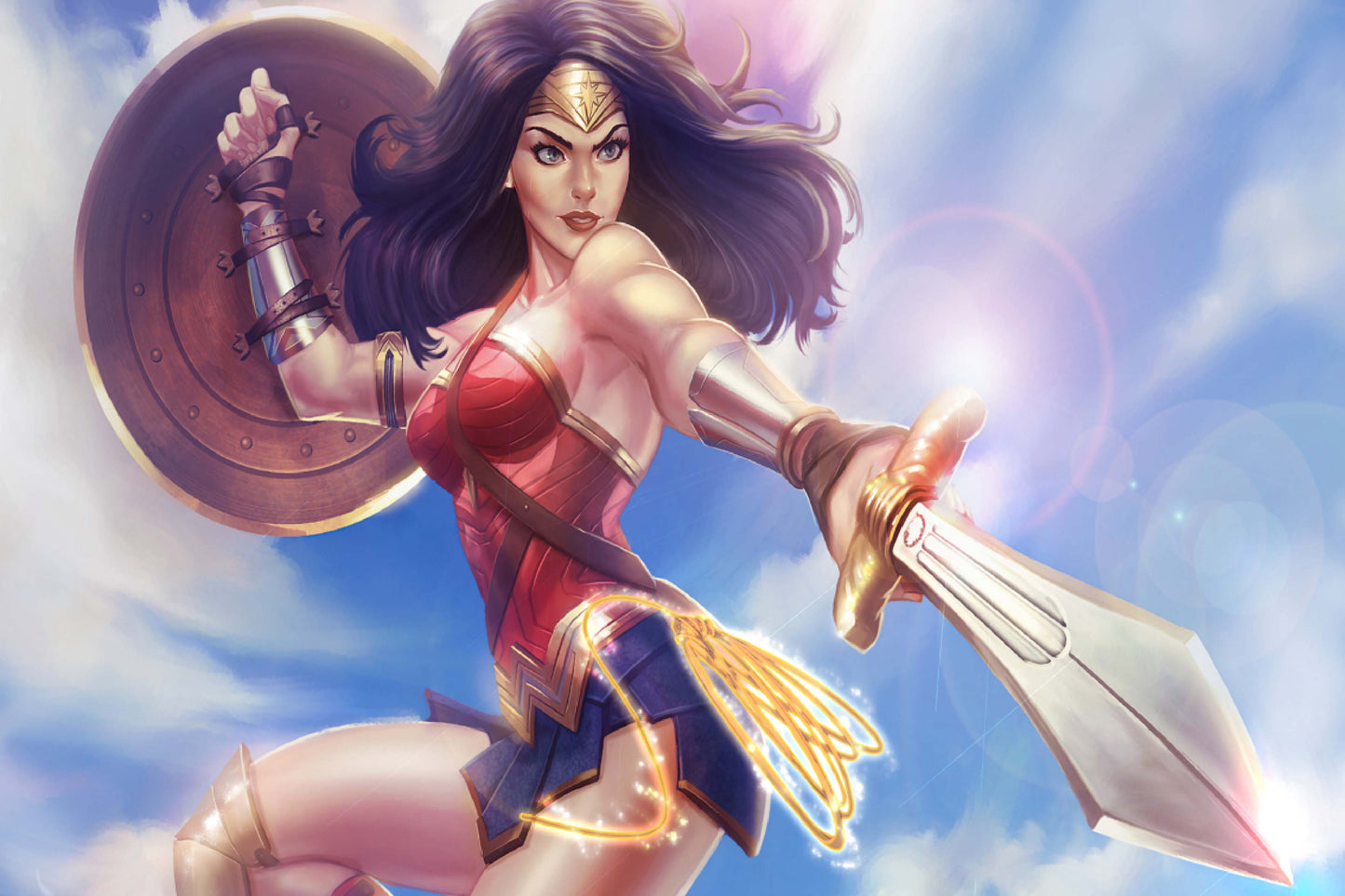 Wonder Woman Sword Shield Dc Superhero Comic Book Poster Print Wall Art