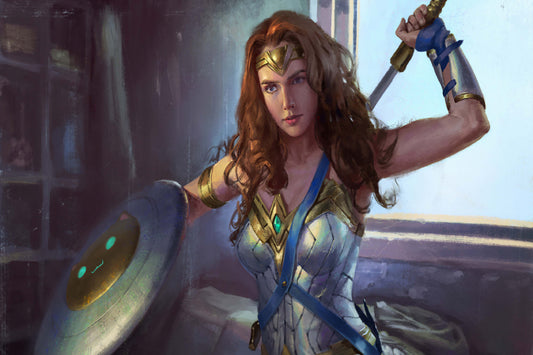 Wonder Woman Sword Shield Art Dc Superhero Comic Book Poster Print Wall Art