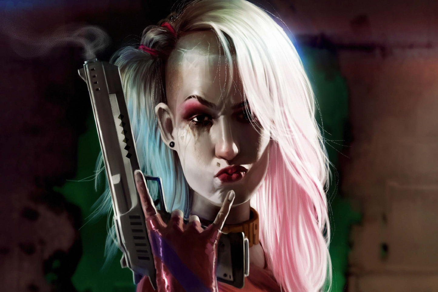 Harley Quinn Gun Dc Comic Book Poster Print Wall Art