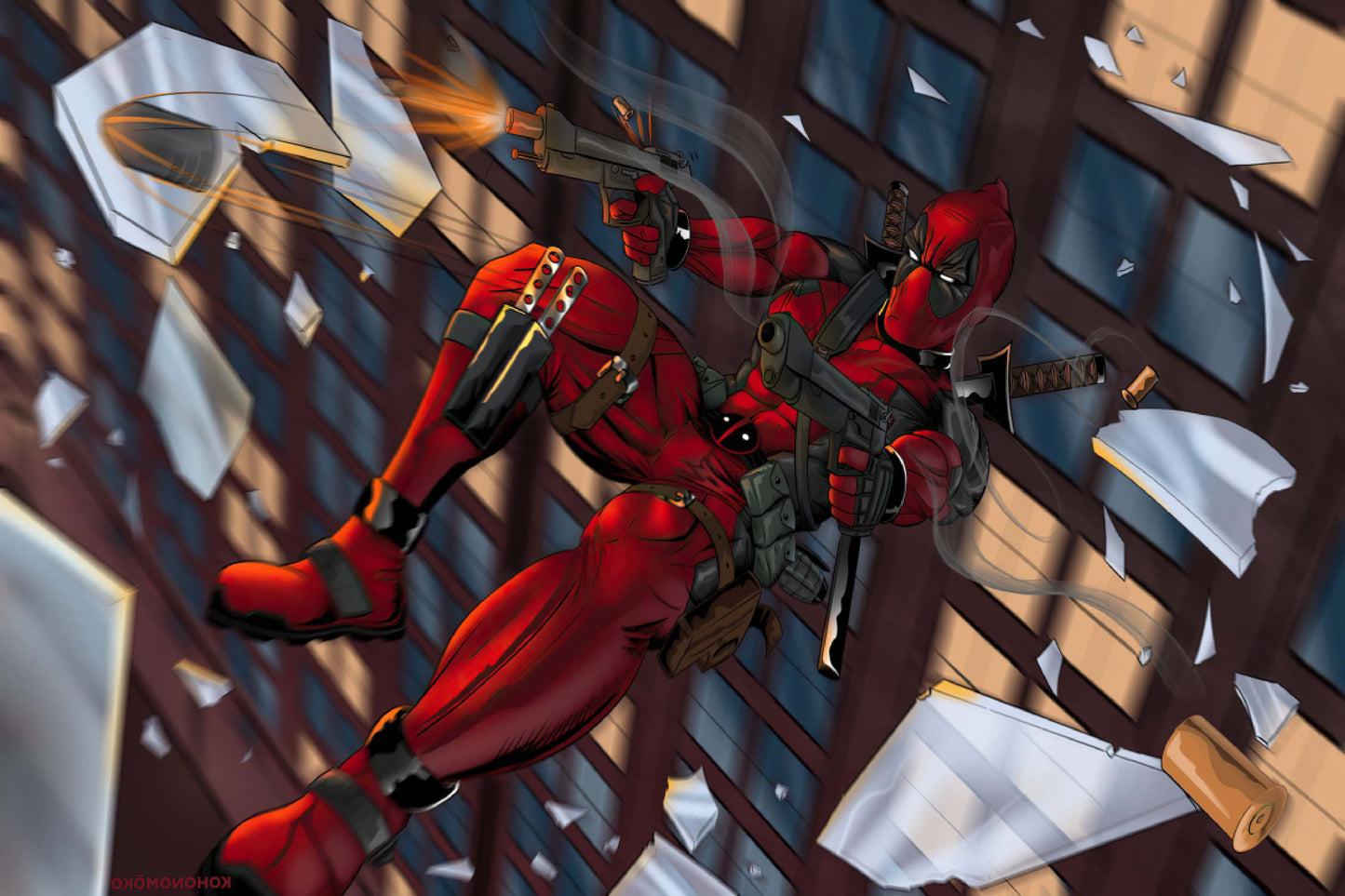 Deadpool Guns Marvel Anti Hero Comic Book Poster Print Wall Art