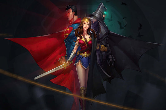 Batman Wonder Woman Superman Dc Superheroes Comic Book Poster Print Wall Art