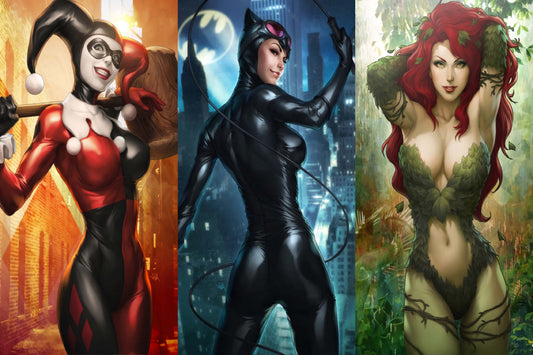 Poison Ivy Catwoman Harley Quinn Dc Comics Girls Comic Book Poster Print Art