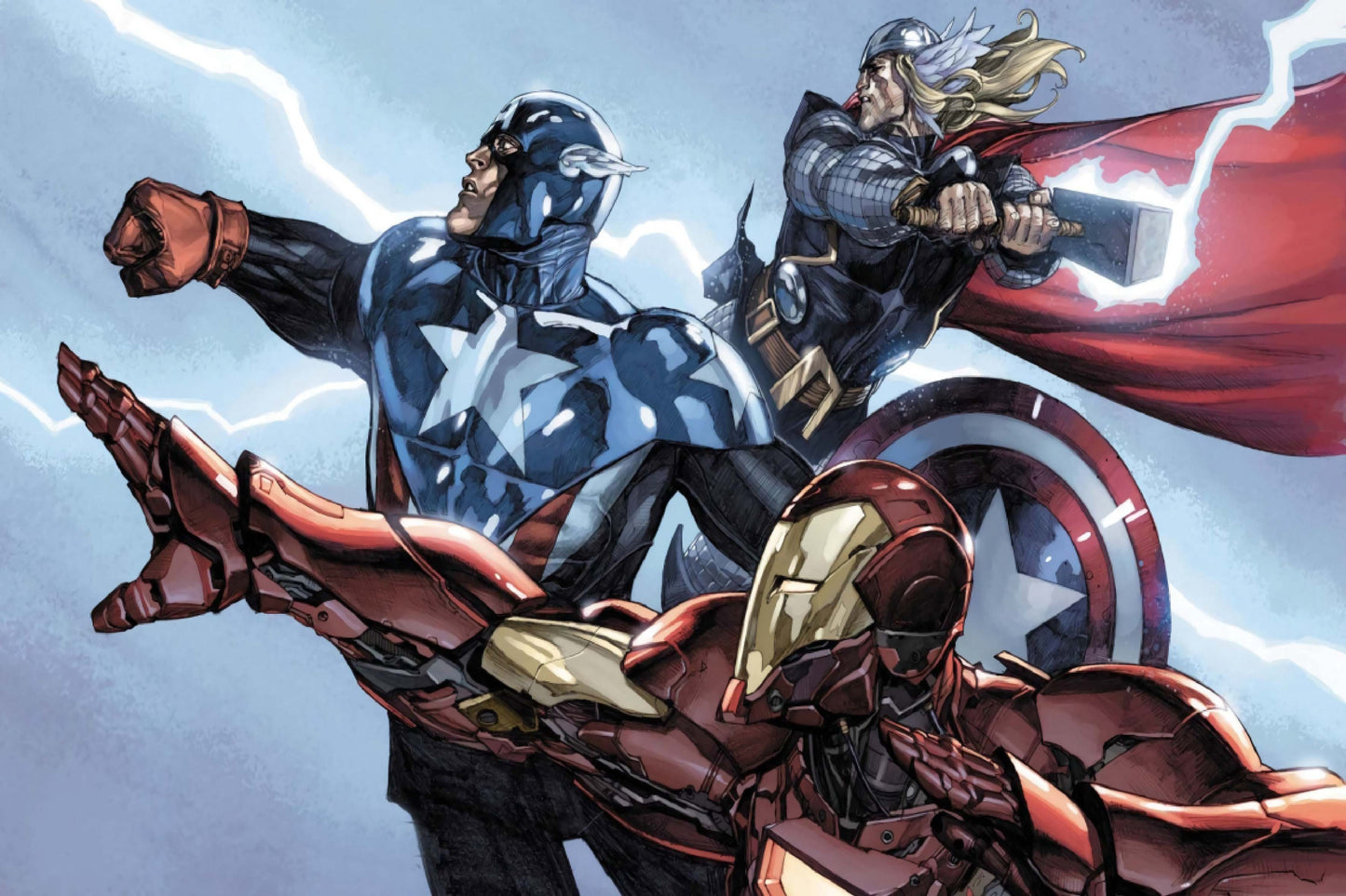 Iron Man Captain America Thor Marvel Comics Comic Book Poster Print Wall Art
