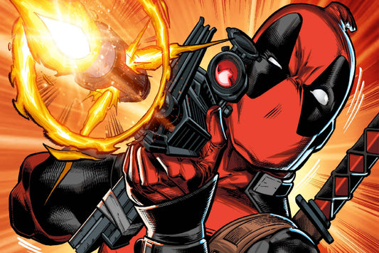 Deadpool Shooting Gun Marvel Comics Comic Book Poster Print Wall Art