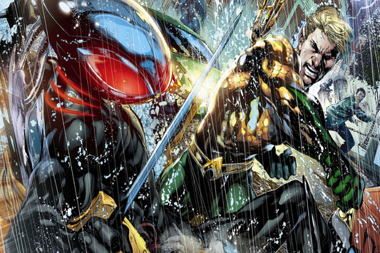 Aquaman Black Manta Fight Dc Comics Comic Book Poster Print Wall Art