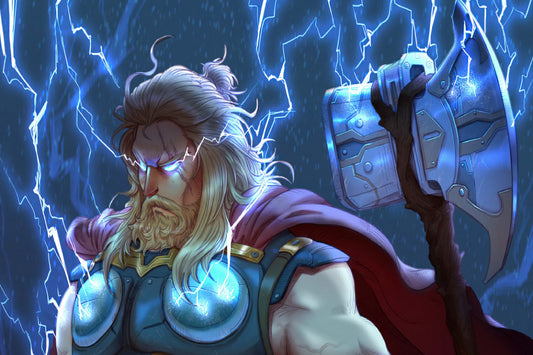 Thor Stormbreaker Lightning Comic Book Poster Print Wall Art