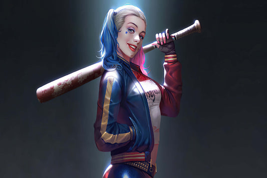 Harley Quinn Baseball Bat Comic Book Poster Print Wall Art