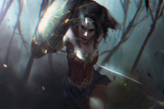 Wonder Woman Shield Dc Comic Book Poster Print Wall Art