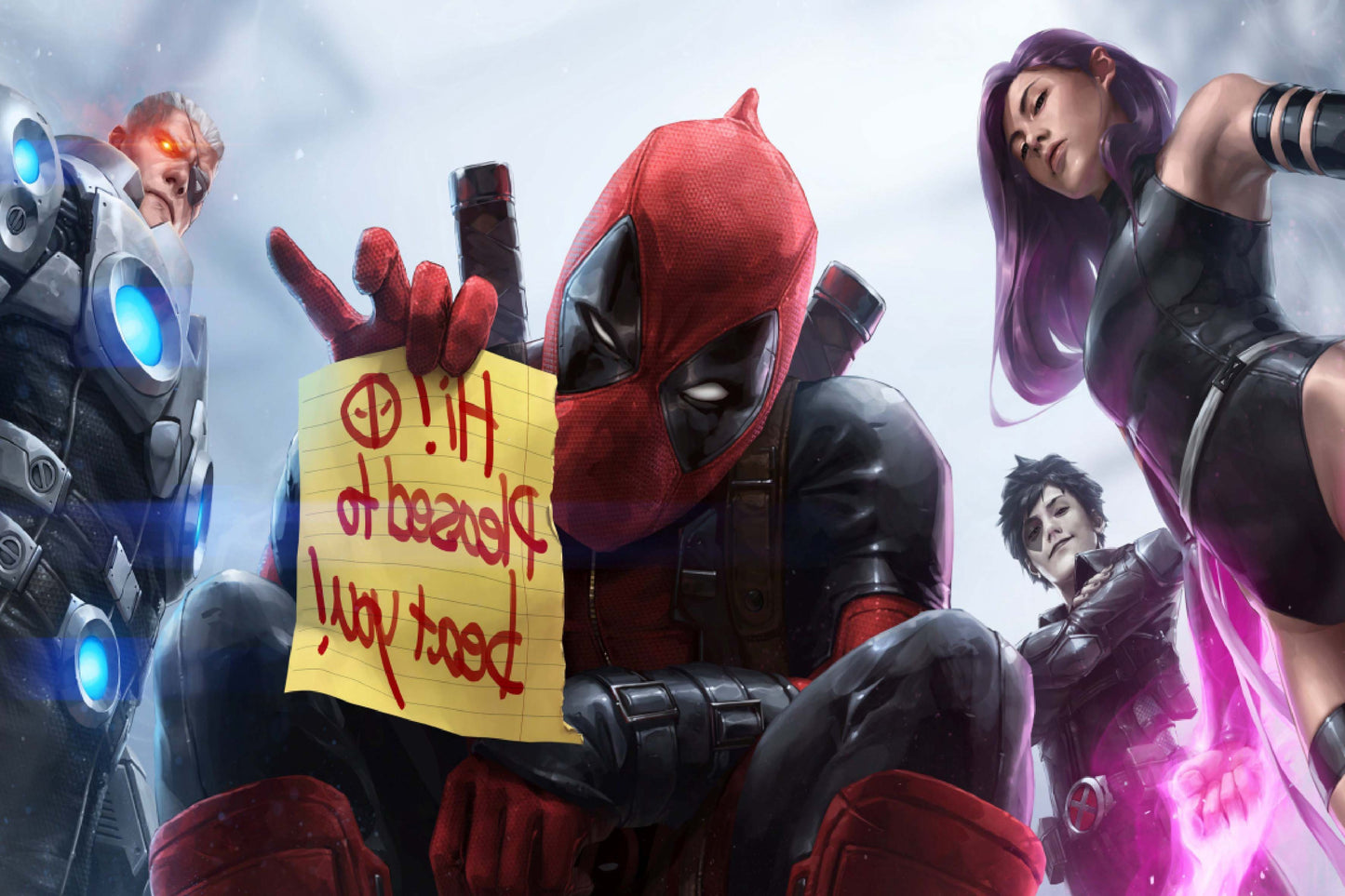 Deadpool X Force Cable Psylocke Domino Comic Book Poster Print Wall Art