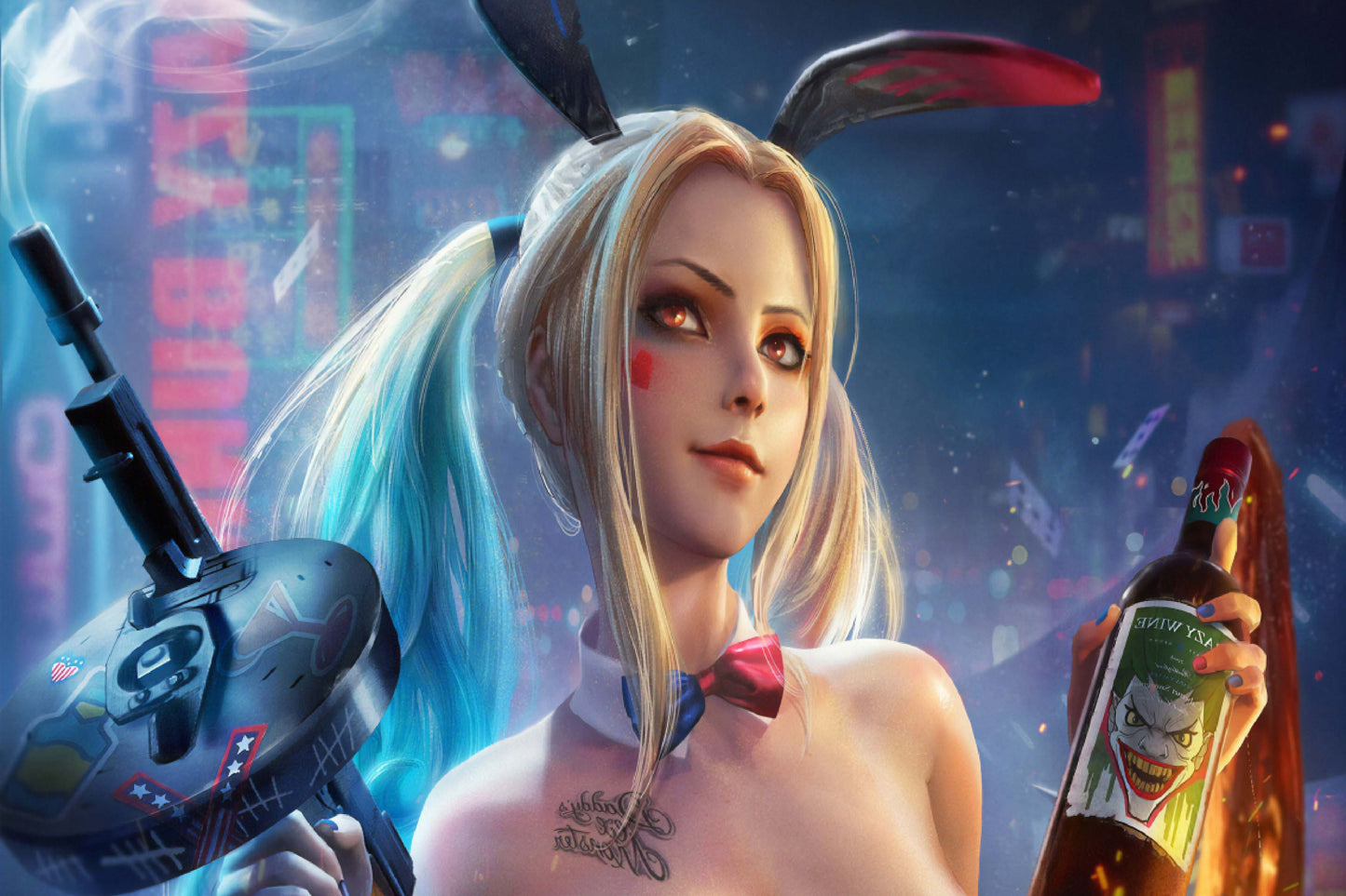 Harley Quinn Bunny Comic Book Poster Print Wall Art