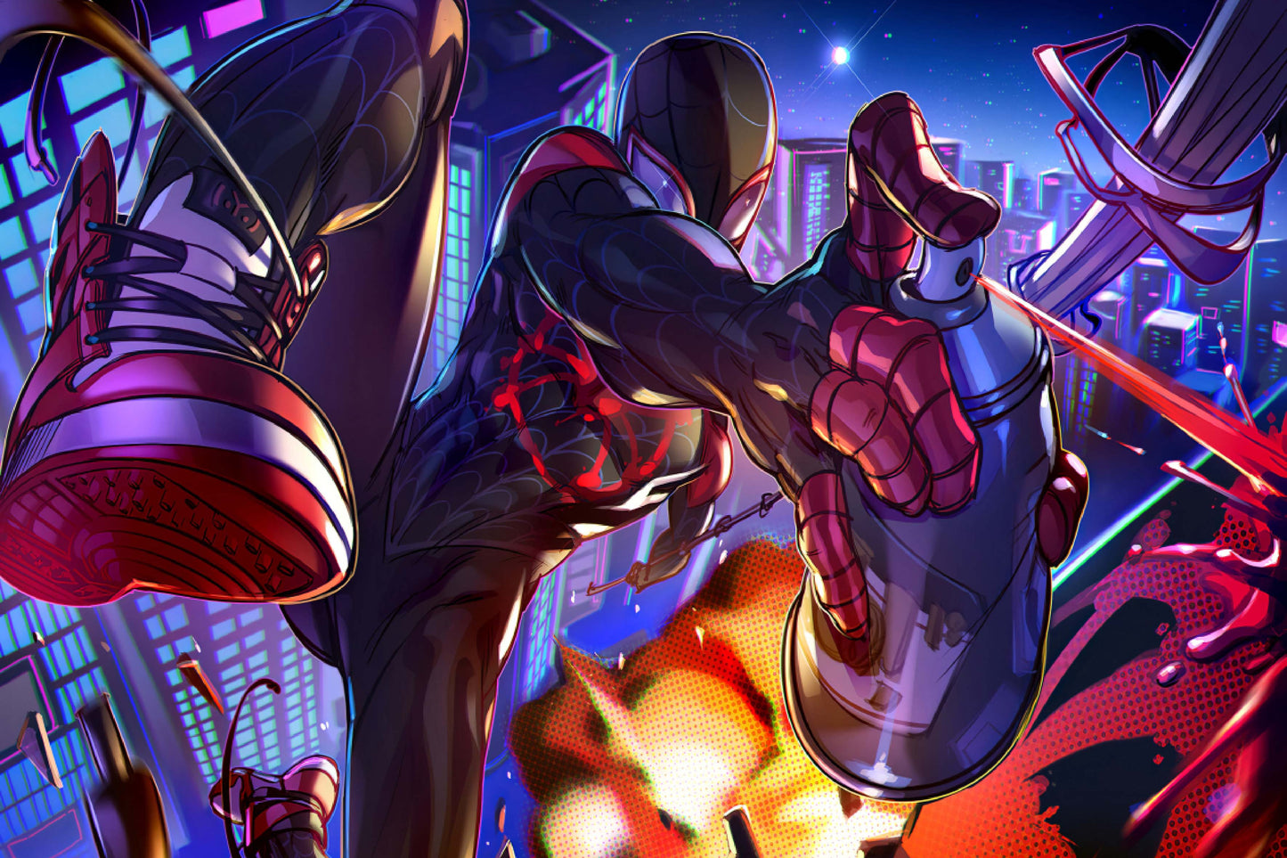 Miles Morales Spider Man Into The Spider Verse Comic Book Poster Print Wall Art