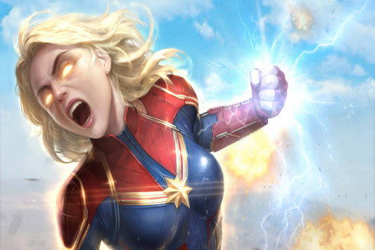 Captain Marvel Comic Book Poster Print Wall Art