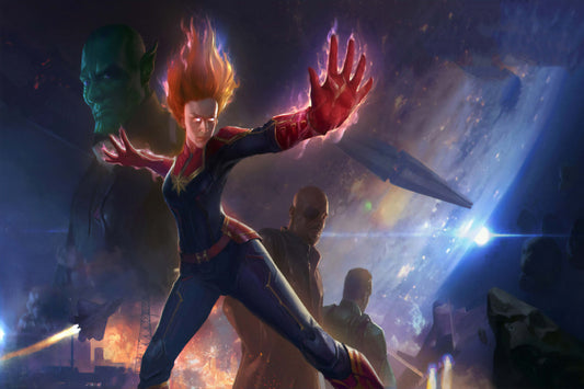 Captain Marvel Comic Book Poster Print Wall Art
