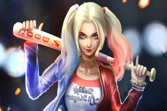 Harley Quinn Bat Comic Book Poster Print Wall Art