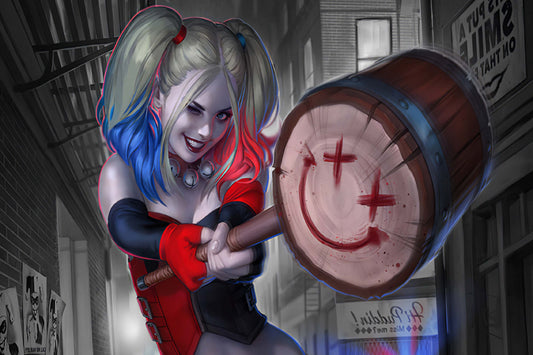 Harley Quinn Hammer Comic Book Poster Print Wall Art
