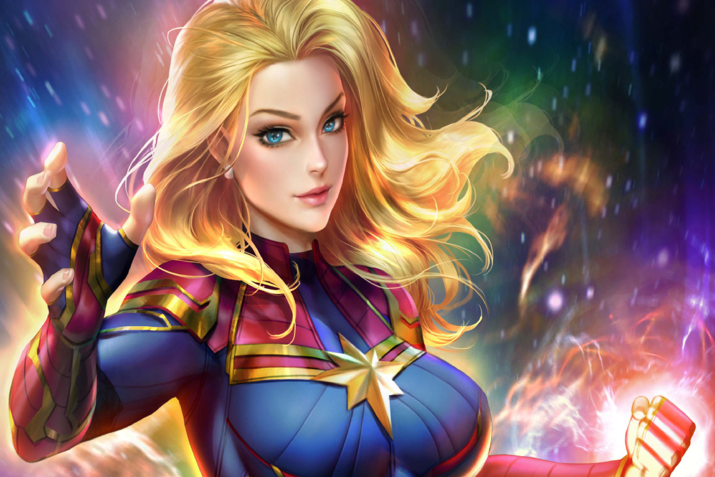 Captain Marvel Beautiful Comic Book Poster Print Wall Art