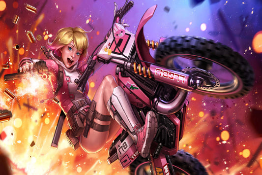 Gwenpool Gun Motorcycle Comic Book Poster Print Wall Art