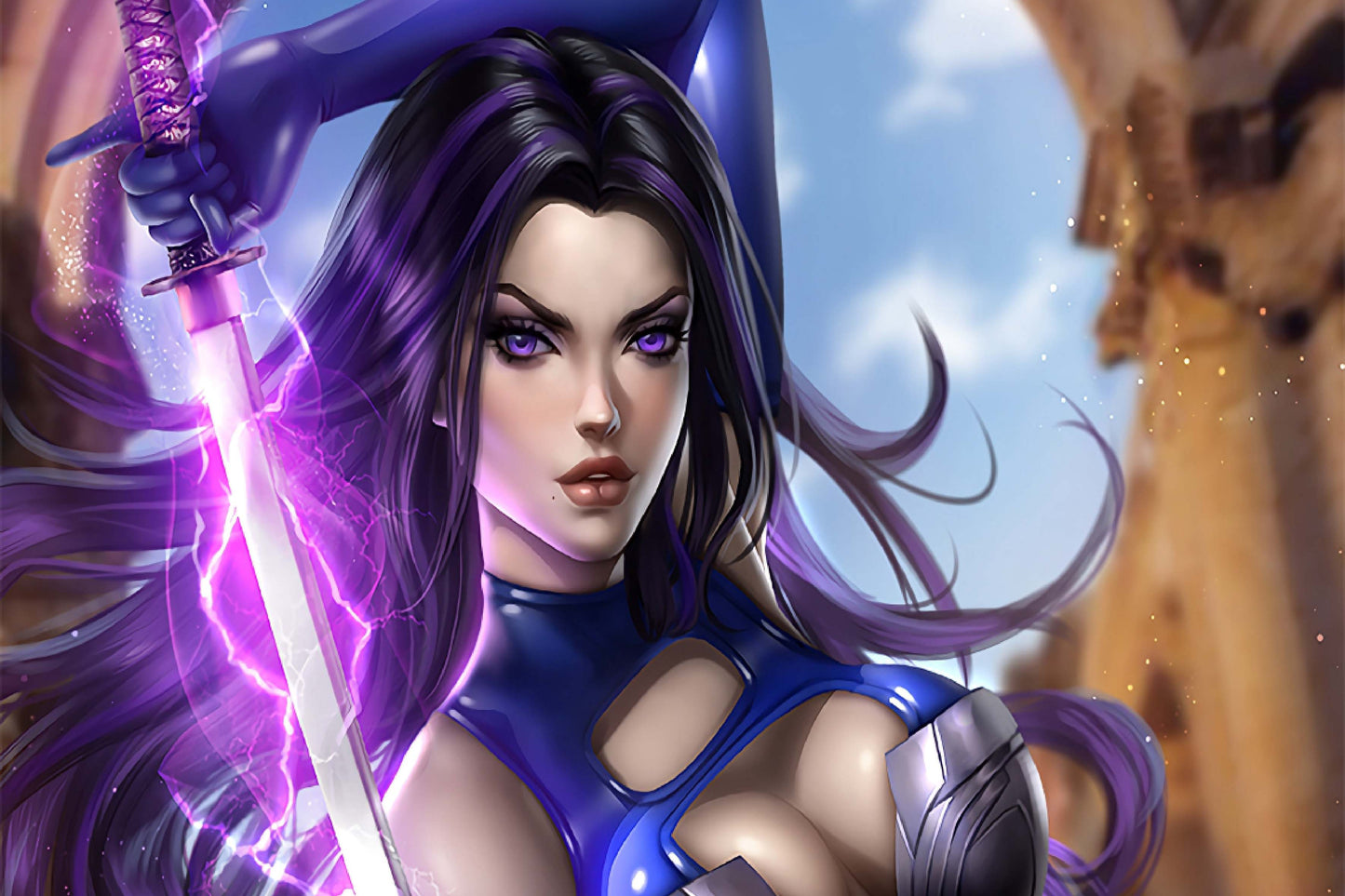 Psylocke Katana Comic Book Poster Print Wall Art