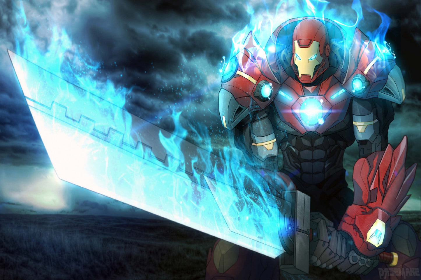 Iron Man Armor Sword Comic Book Poster Print Wall Art