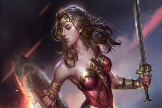 Woman Woman Sword Shield Dc Comic Book Poster Print Wall Art