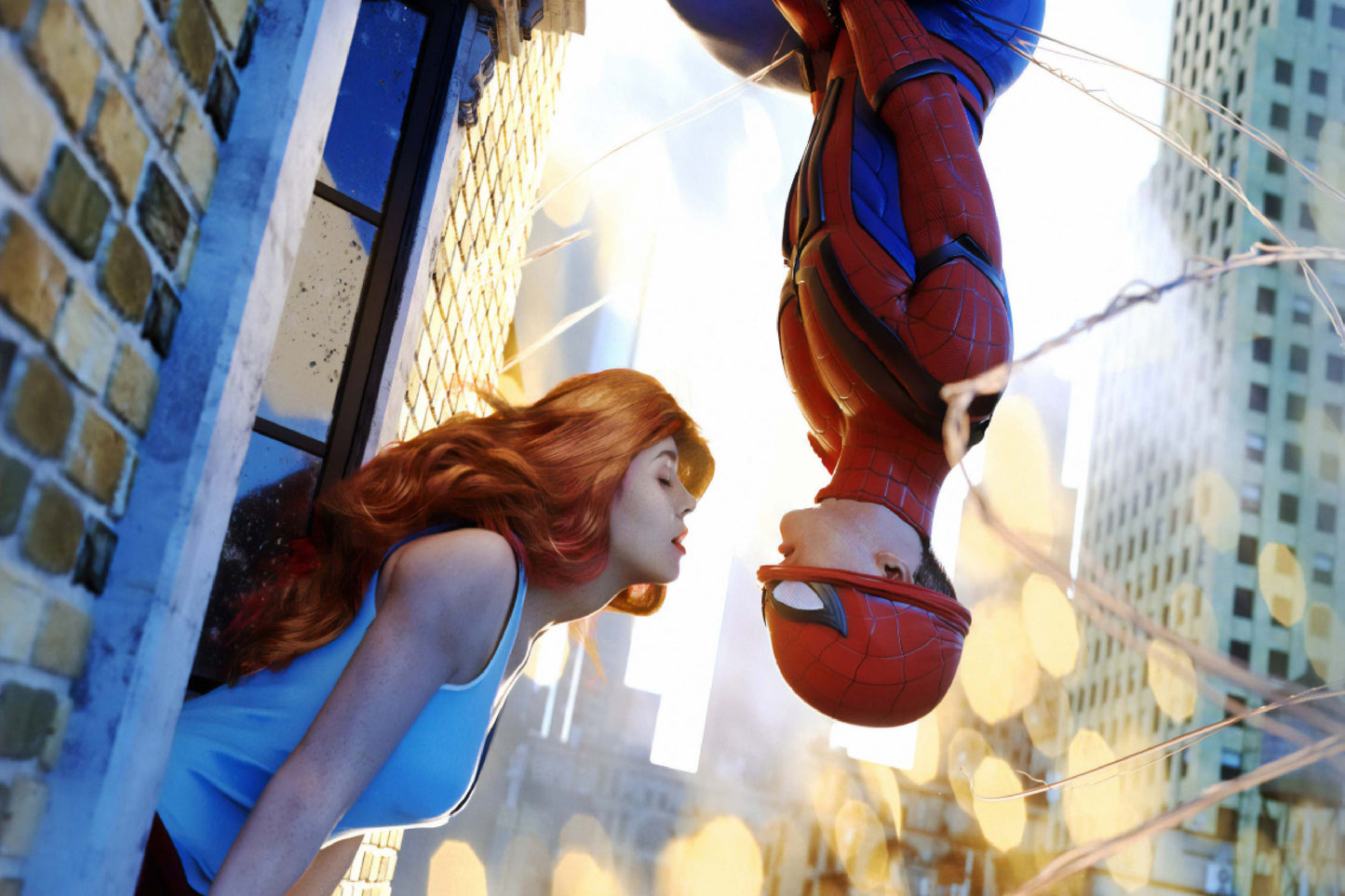 Spider Man Mary Jane Kissing Marvel Comic Book Poster Print Wall Art