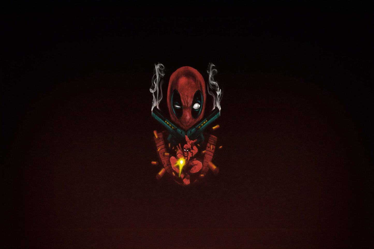 Deadpool Guns Chibi Marvel Comic Book Poster Print Wall Art
