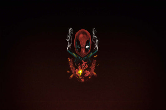 Deadpool Guns Chibi Marvel Comic Book Poster Print Wall Art