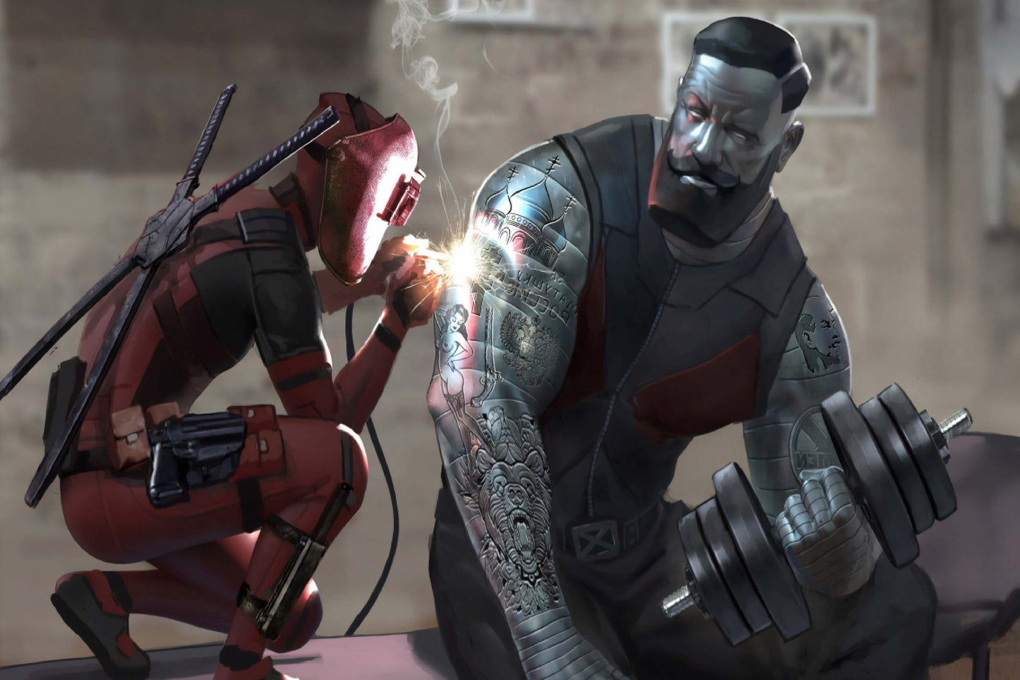 Colossus Deadpool Tattoo Marvel Comic Book Poster Print Wall Art