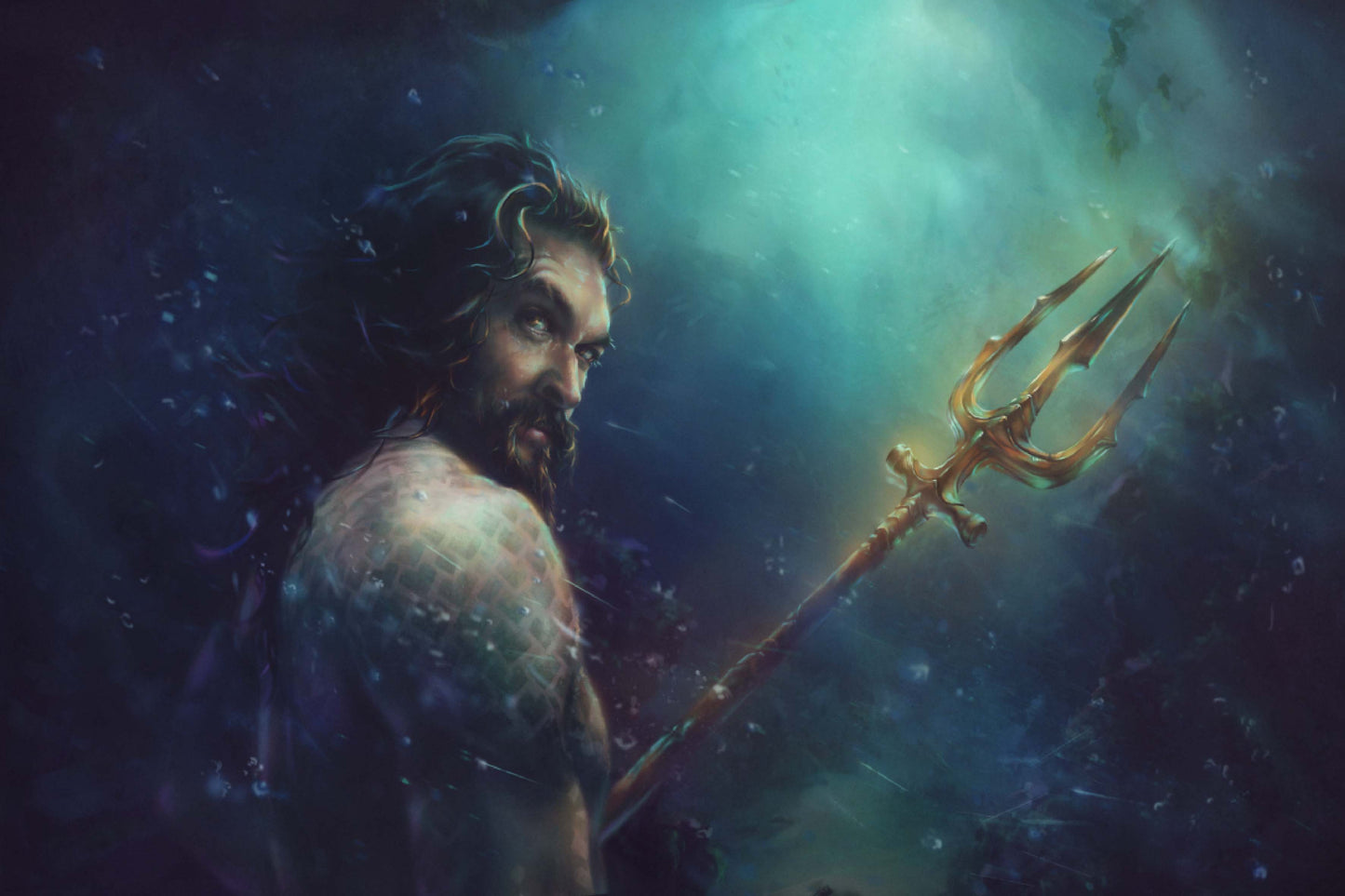 Aquaman Trident Jason Momoa Dc Comic Book Poster Print Wall Art