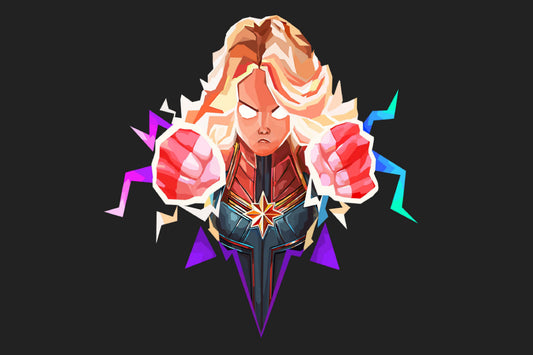 Captain Marvel Comic Book Poster Print Wall Art