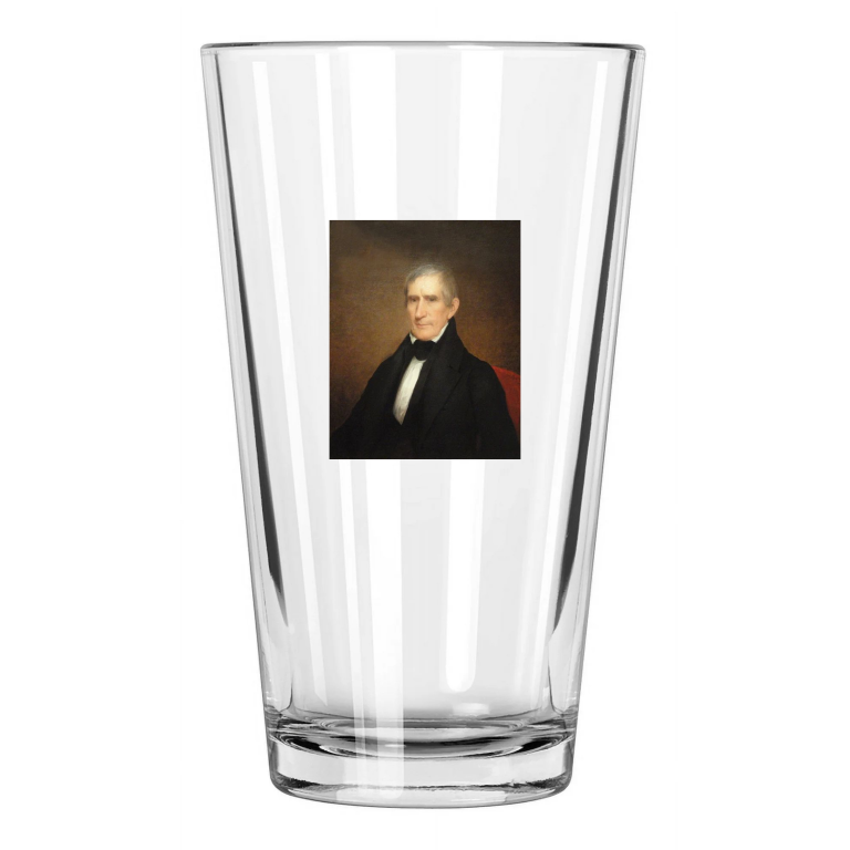 9Th Us President William Henry Harrison Photo Vintage Pint Beer Drinking Glass