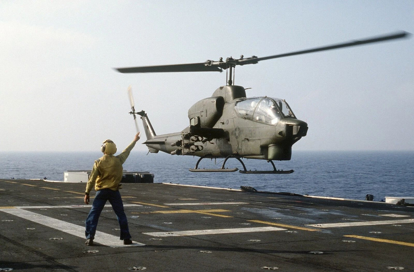 Ah 1T Sea Cobra Launching From The Amphibious Assault Ship Photo Picture Poster