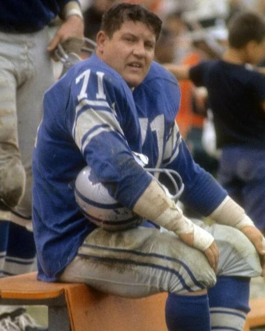 Alex Karras Photo Detroit Lions Football Picture Nfl On Bench