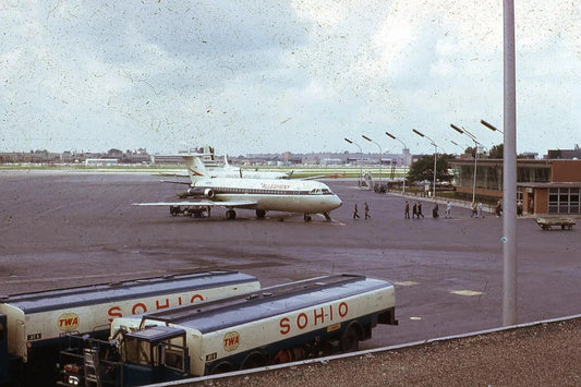 Allegheny Airlines Bac 111 Jet Columbus Ohio Airport Retro Picture Magnet
