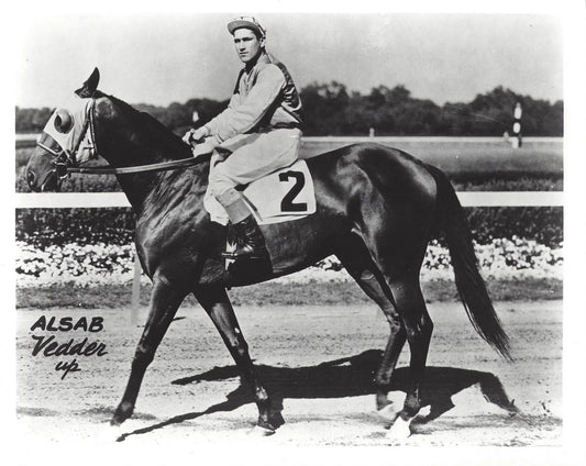 Alsab Keychain Horse Racing Picture Jockey Eddie Vedder