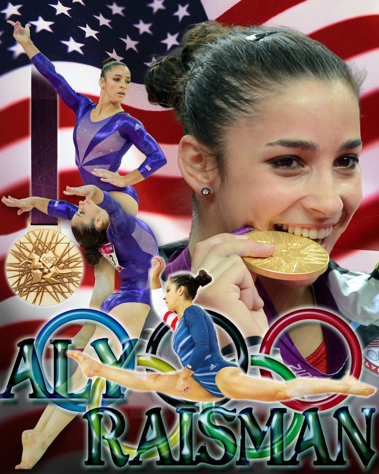 Aly Raisman Photo Gymnastics Picture Olympics Usa 300 Piece Jigsaw Puzzle