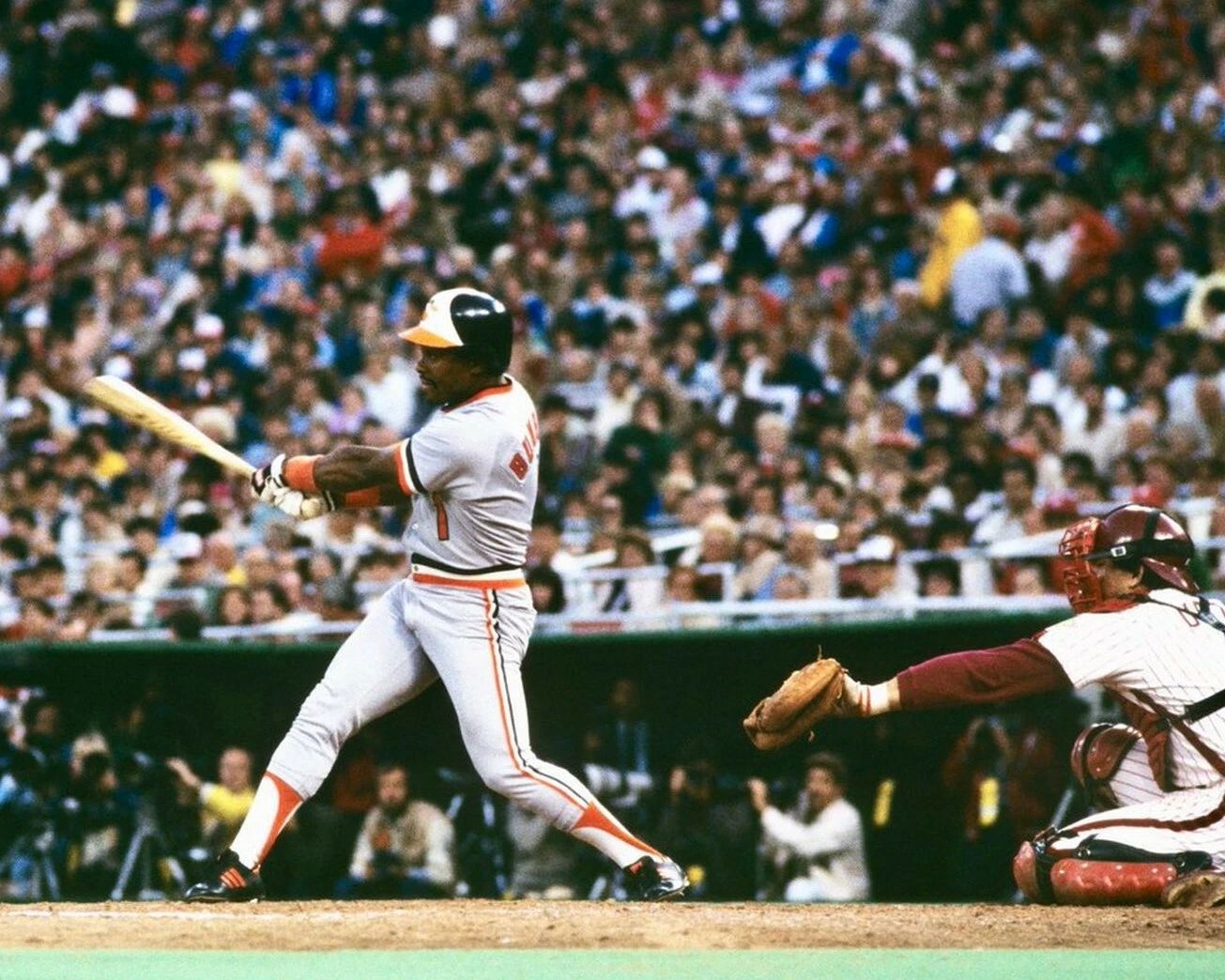 Al Bumbry Photo Baltimore Oriole O'S Picture Baseball Mlb Driving Swing